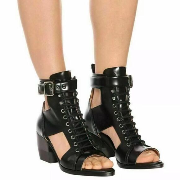 Chloe Rylee Leather sandal boot black